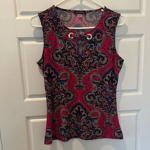 Tommy Hilfiger Pink and Blue Paisley Tank Top